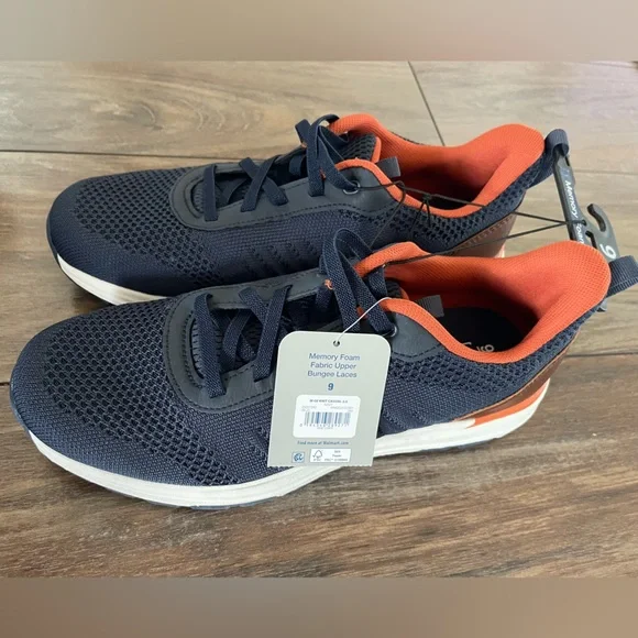 George Navy & Orange knit casual shoes Breathable Mesh & Memory Foam size 9 NWT - Picture 5 of 15